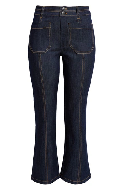 Cinq À Sept Dorothea Denim Patch Pocket Pants In Indigo