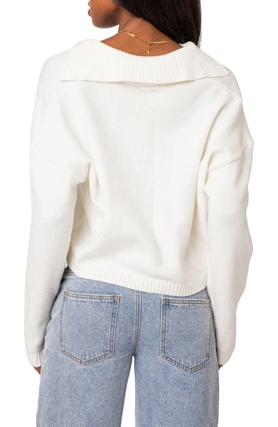 Edikted Women's Marcie Oversize Cropped Sweater In Cream