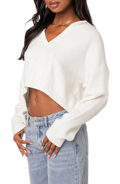 Edikted Women's Marcie Oversize Cropped Sweater In Cream