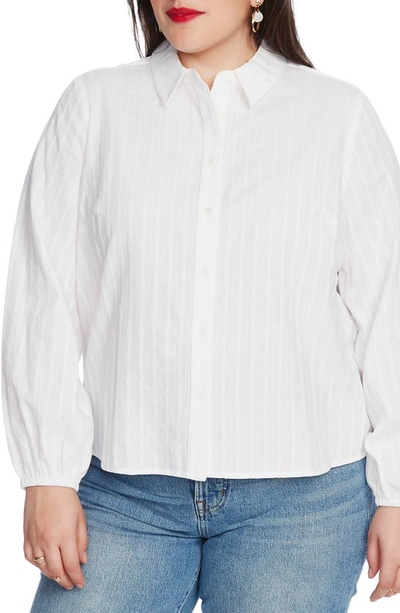 Shop Court & Rowe Stripe Textured Shirt In Ultra White