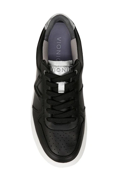 Shop Vionic Kimmie Court Sneaker In Black/ Silver