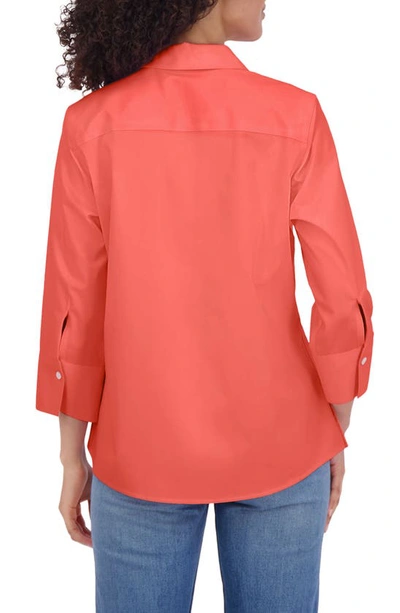 Foxcroft Mary Button-up Blouse In Tangerine