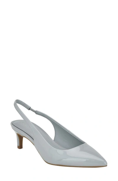 Shop Calvin Klein Dainty Kitten Heel Pointed Toe Slingback Pump In Light Blue