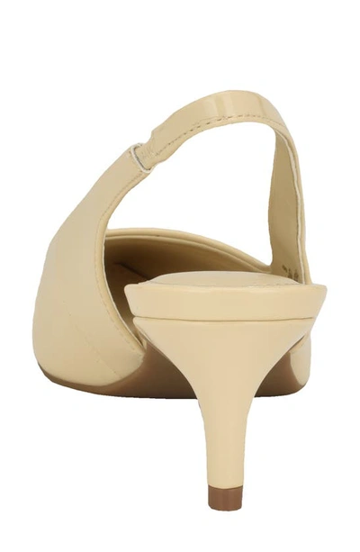 Shop Calvin Klein Dainty Kitten Heel Pointed Toe Slingback Pump In Ivory
