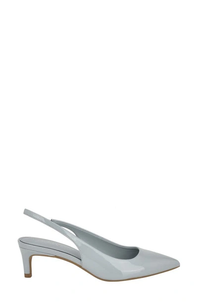 Shop Calvin Klein Dainty Kitten Heel Pointed Toe Slingback Pump In Light Blue