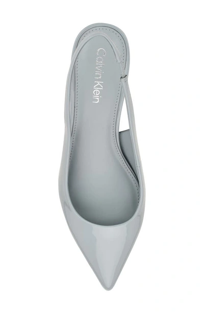 Shop Calvin Klein Dainty Kitten Heel Pointed Toe Slingback Pump In Light Blue