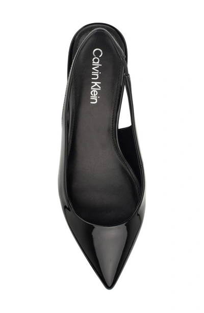 Shop Calvin Klein Dainty Kitten Heel Pointed Toe Slingback Pump In Black