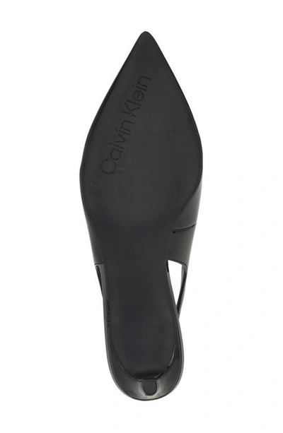 Calvin Klein Dainty Kitten Heel Pointed Toe Slingback Pump In Black