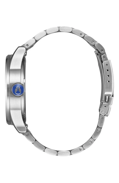 Shop Nixon Sentry Bracelet Watch, 42mm In Silver / Cobalt