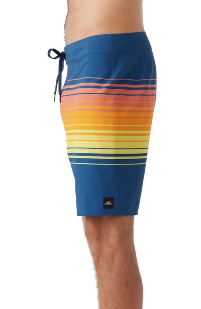 O'neill Hyperfreak Heat Stripe Swim Trunks In Indigo