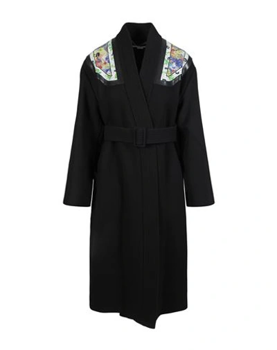 Shop Stella Mccartney Floral-print Belted Coat Woman Coat Black Size 4-6 Wool