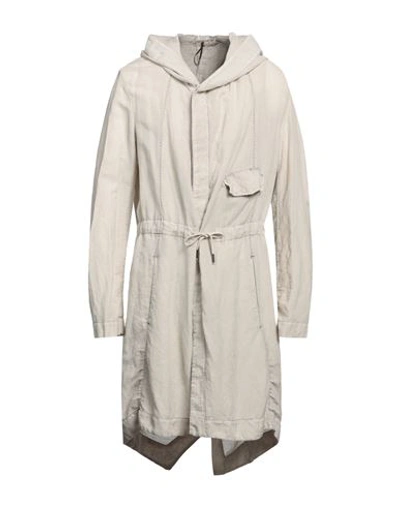 Shop Masnada Man Overcoat & Trench Coat Beige Size 40 Cotton, Linen, Polyamide