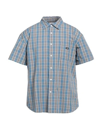 Shop Obey Man Shirt Azure Size L Organic Cotton In Blue