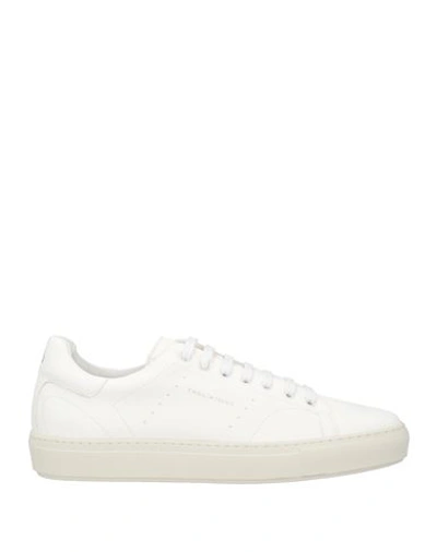 Shop Tagliatore Man Sneakers White Size 12 Lambskin