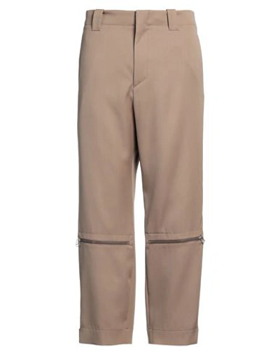 Shop Oamc Man Pants Light Brown Size 32 Virgin Wool In Beige
