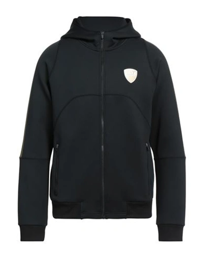 Shop Ea7 Man Sweatshirt Black Size L Polyester, Elastane