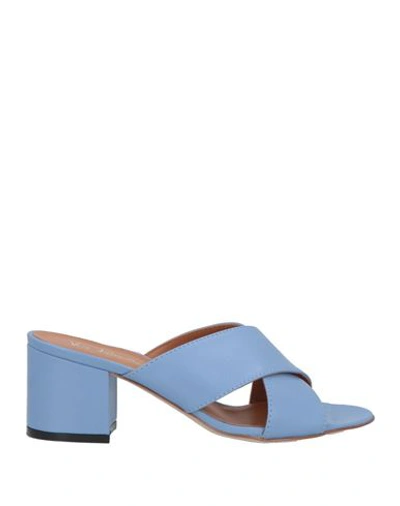 Shop Via Roma 15 Woman Sandals Pastel Blue Size 6 Leather