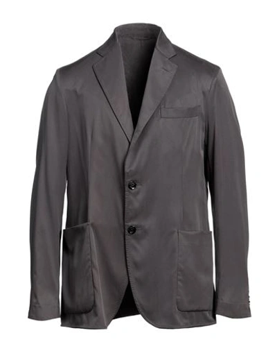 Shop Brioni Man Blazer Grey Size Xxl Silk