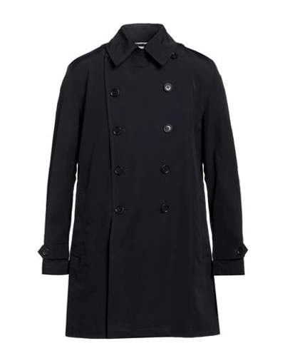 Shop Aspesi Man Overcoat & Trench Coat Midnight Blue Size S Cotton, Polyester