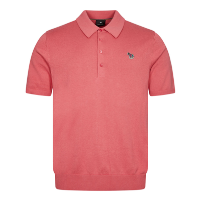 Shop Paul Smith Knitted Zebra Polo Shirt In Pink