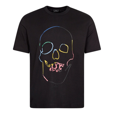 Shop Paul Smith Linear Skull T-shirt In Black