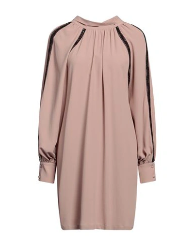 Shop Anna Molinari Woman Mini Dress Blush Size 4 Acetate, Silk, Cotton, Polyamide In Pink