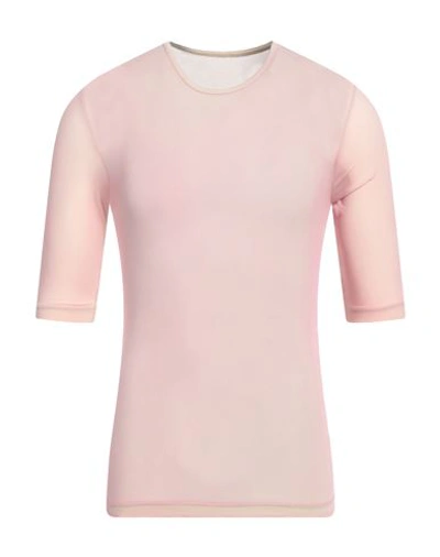 Shop Mm6 Maison Margiela Man T-shirt Pink Size L Polyamide, Elastane
