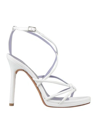 Albano Woman Sandals White Size 8 Textile Fibers In White