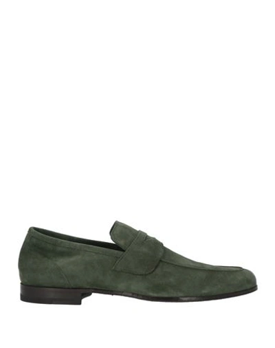 Shop Tagliatore Man Loafers Dark Green Size 9 Calfskin