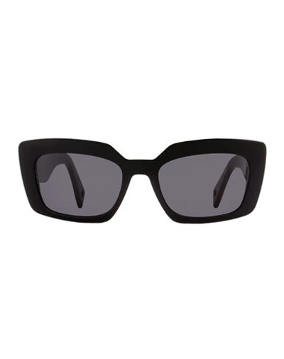 Shop Lanvin Rectangular Lnv615s Sunglasses Woman Sunglasses Black Size 55 Acetate