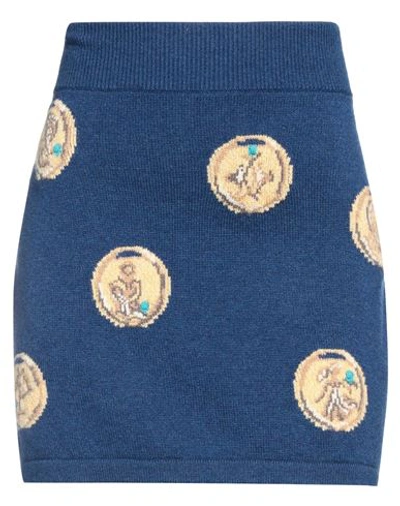 Shop Barrie Woman Mini Skirt Blue Size S Cashmere