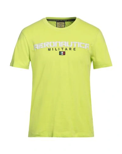 Shop Aeronautica Militare Man T-shirt Acid Green Size L Cotton