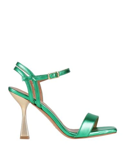 Shop L'amour By Albano Woman Sandals Emerald Green Size 6 Leather