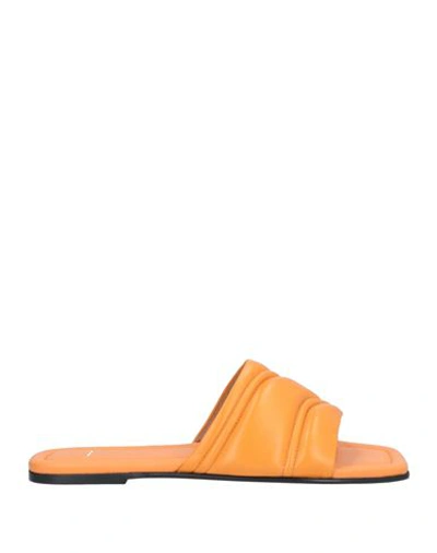 Shop Atp Atelier Woman Sandals Orange Size 8 Leather