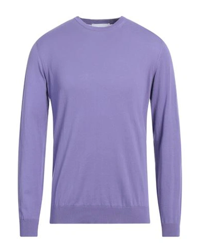 Shop Alpha Studio Man Sweater Mauve Size 40 Cotton In Purple