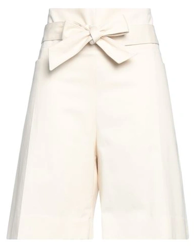 Shop Totême Toteme Woman Shorts & Bermuda Shorts Cream Size 8 Organic Cotton In White