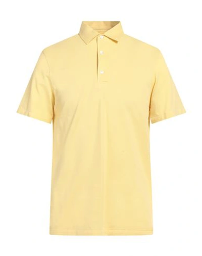 Shop Isaia Man Polo Shirt Yellow Size 3xl Cotton