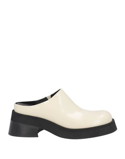 Shop Miista Woman Mules & Clogs Ivory Size 7.5 Leather In White