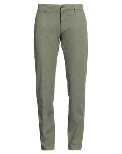 Shop Luigi Borrelli Napoli Man Pants Military Green Size 34 Cotton