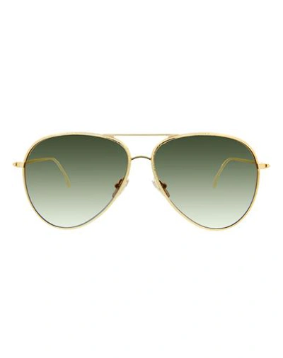 Shop Victoria Beckham Aviator Vb203s Sunglasses Woman Sunglasses Gold Size 62 Metal
