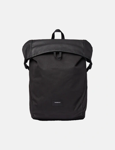 Shop Sandqvist Alfred Rolltop Backpack (polycotton) In Black