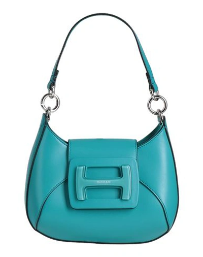 Shop Hogan Woman Handbag Deep Jade Size - Leather In Green