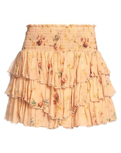 Shop Aniye By Woman Mini Skirt Sand Size 8 Viscose In Beige