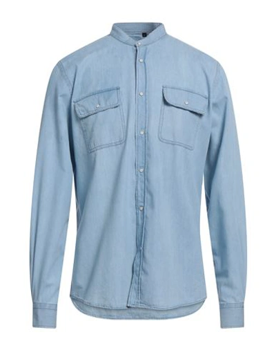 Shop Liu •jo Man Man Shirt Blue Size M Cotton