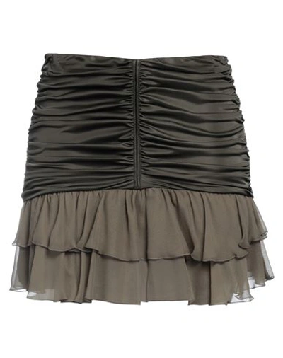 Blumarine Woman Mini Skirt Dark Green Size 8 Viscose In Green