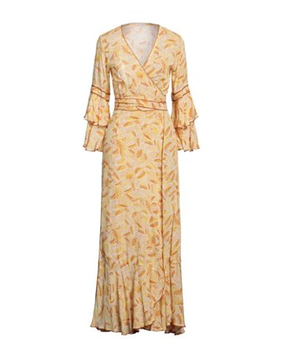 Shop Poupette St Barth Woman Maxi Dress Yellow Size L Viscose
