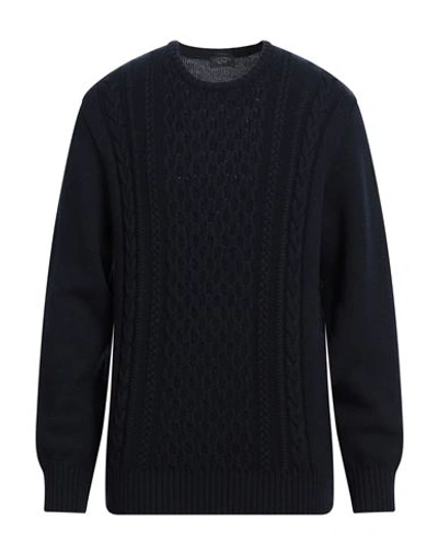 Shop Paul & Shark Man Sweater Midnight Blue Size Xxl Virgin Wool