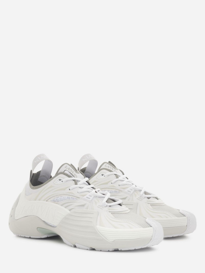 Lanvin Flash-x Mesh Upper Sneakers With Textured Panels In White