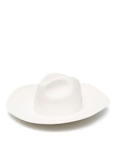 Shop Borsalino Sophie Panama Hat In Crema