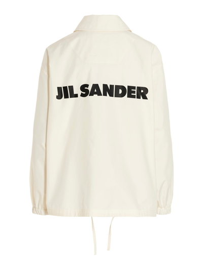 Shop Jil Sander Waterproof Cotton Jacket In White